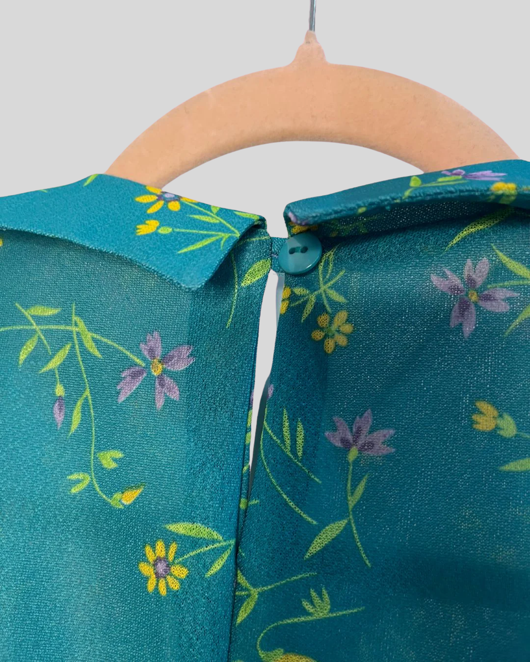 Vintage Roamans Teal & Yellow Floral Dress (4X/5X)