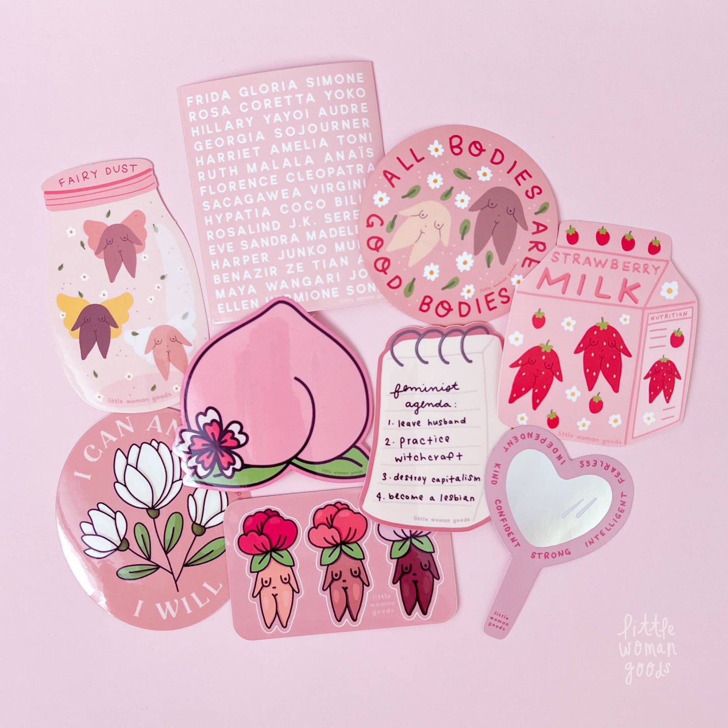 Positive Affirmations Vinyl Sticker- Cute Pink Heart