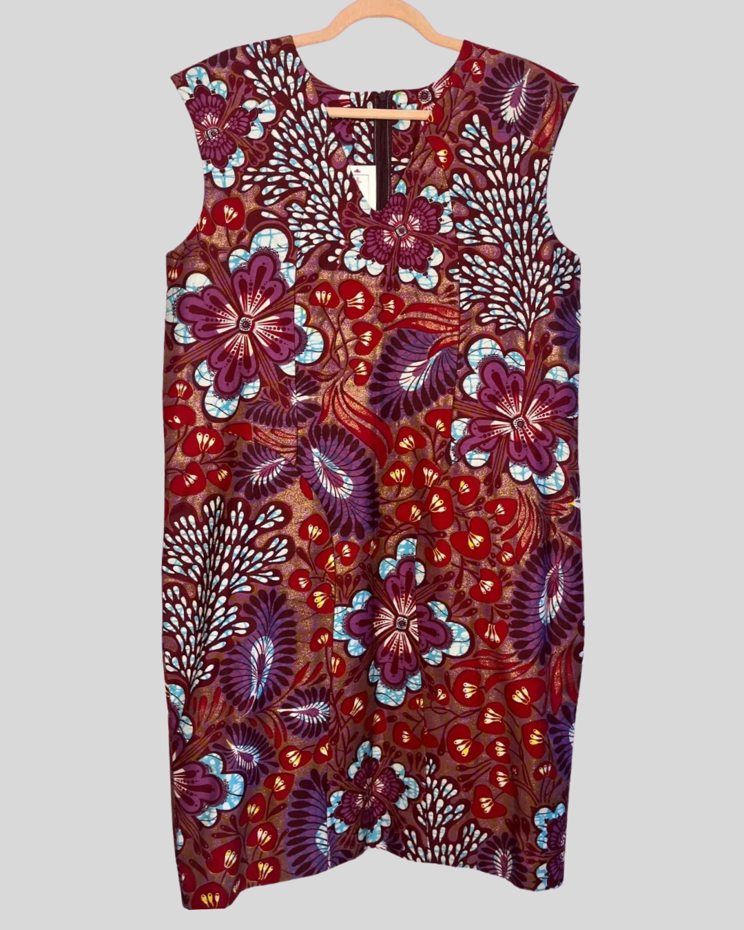Handmade in Togo Purple Floral Dress (XL)