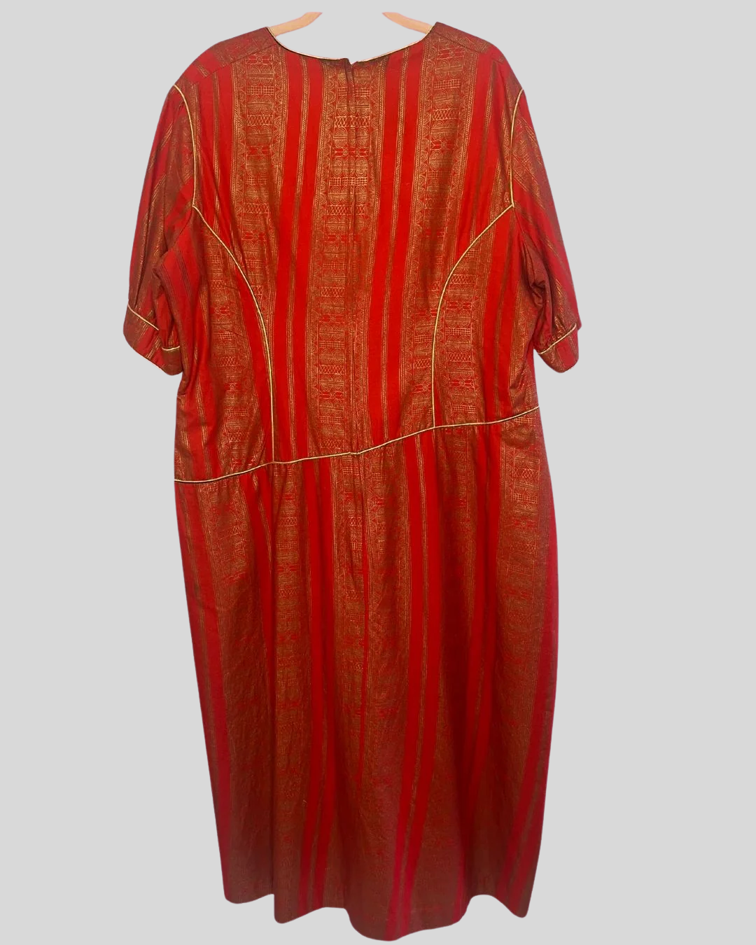 Handmade Vintage Red & Gold Dress (2x/3x)