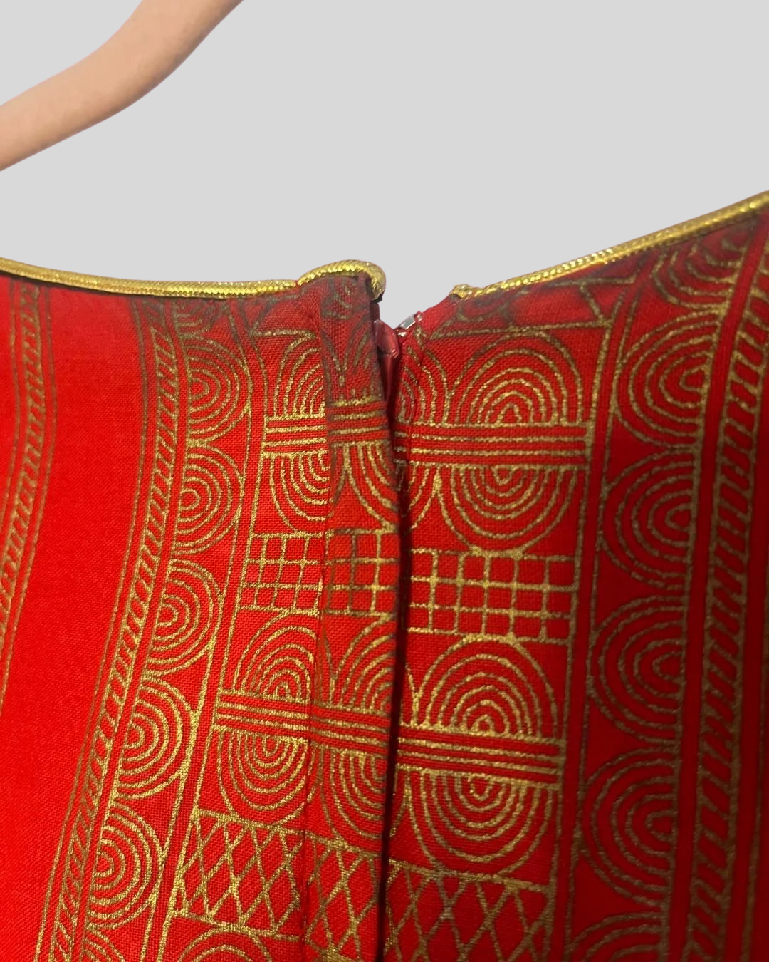Handmade Vintage Red & Gold Dress (2x/3x)
