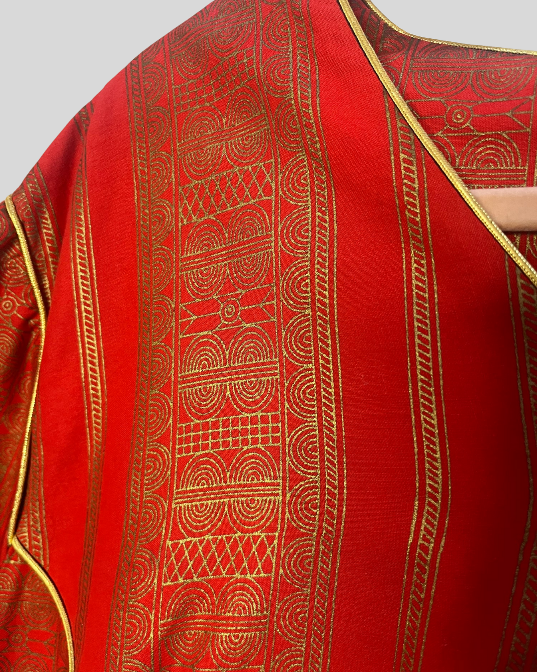 Handmade Vintage Red & Gold Dress (2x/3x)