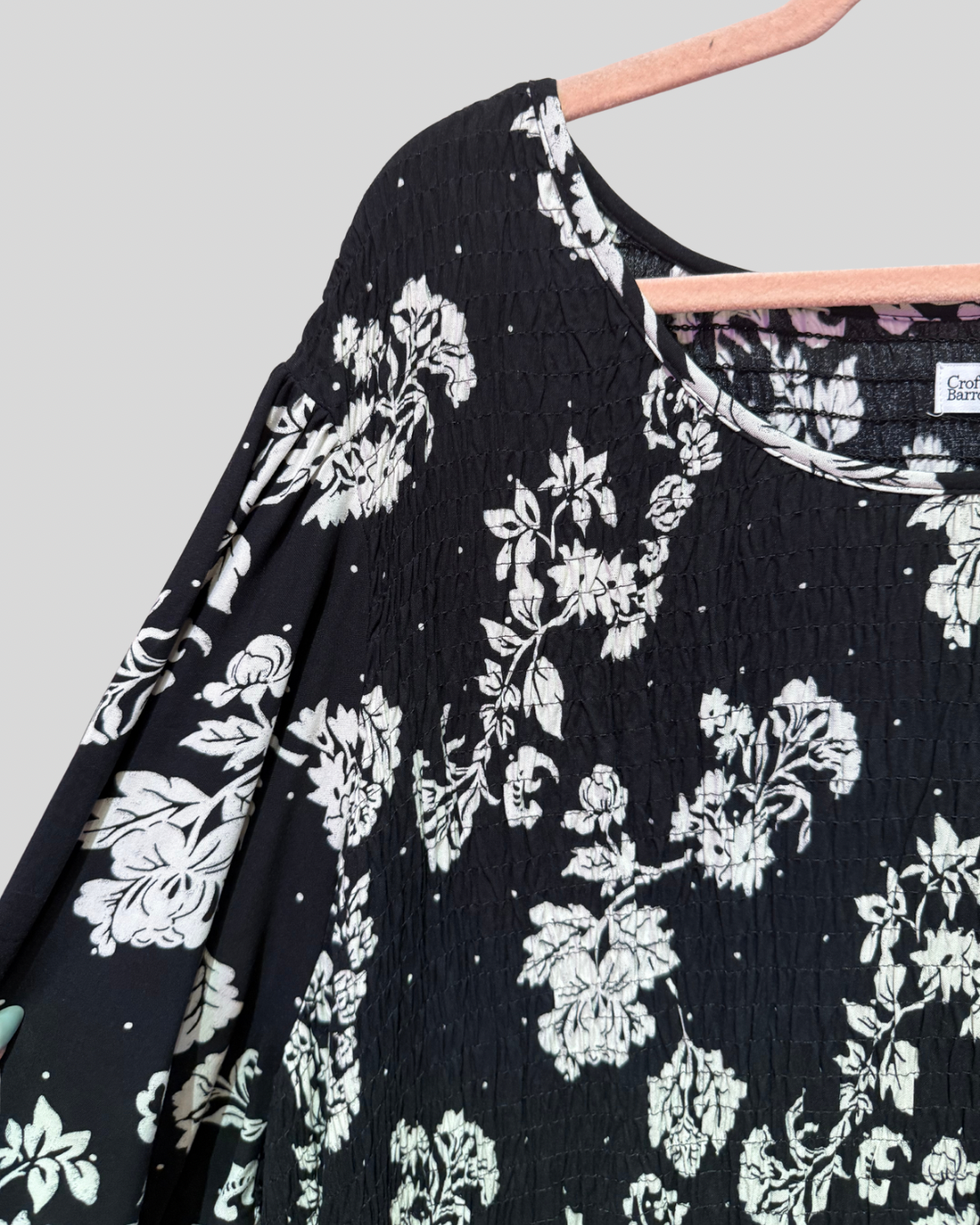 Croft & Barrow NWT Black and White Floral Smocked Maxi Dress (5X)