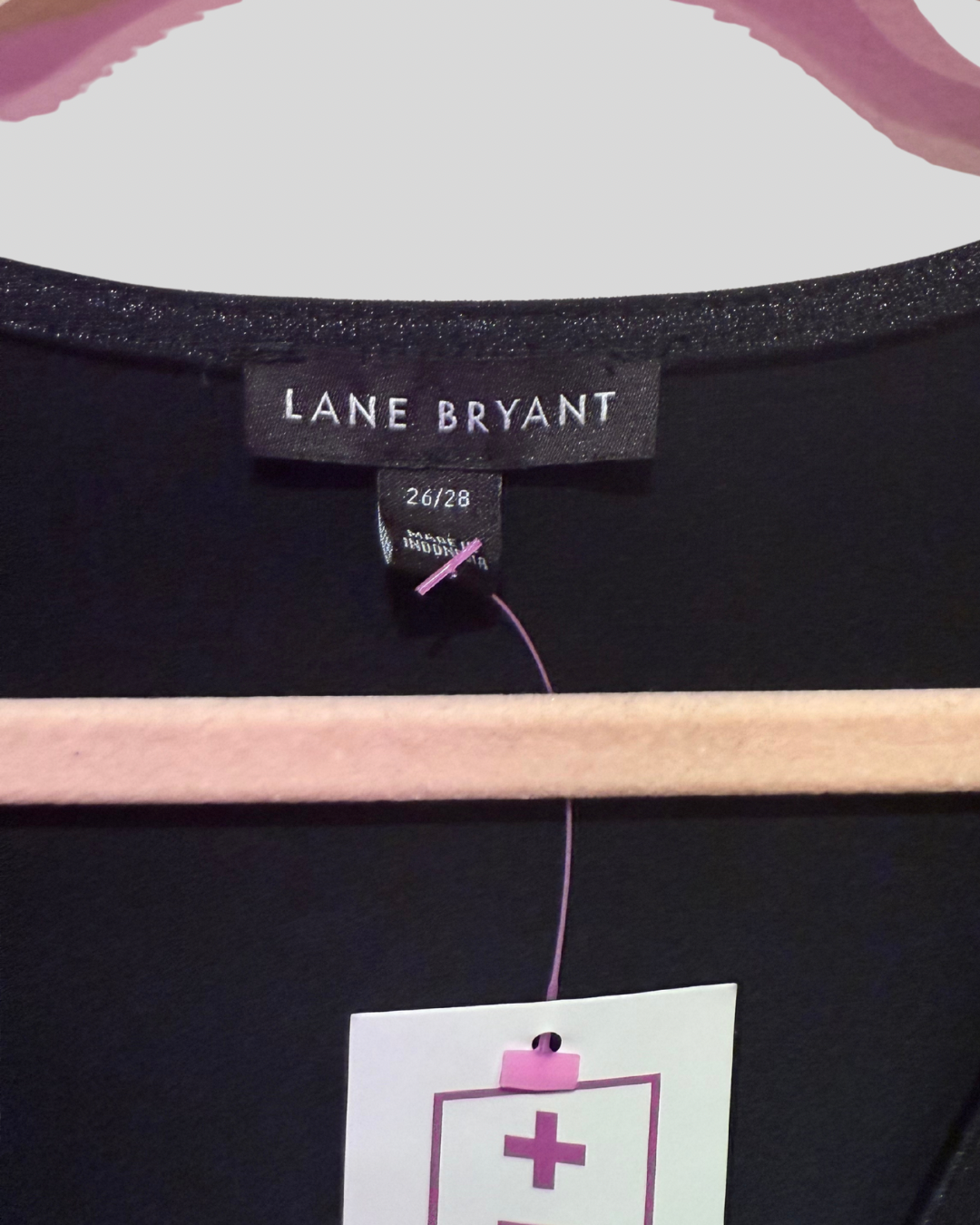 Lane Bryant Black Shimmer Long Sleeve Dress (26/28)