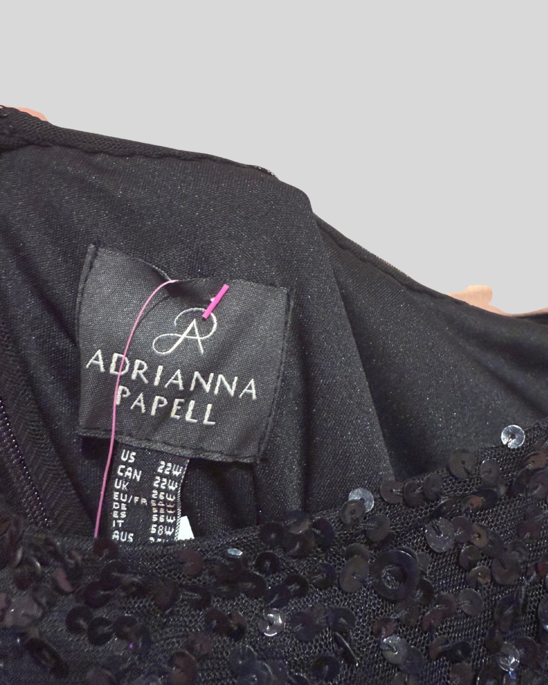 Adrianna Papell NWT Black Sequin Gown (22)