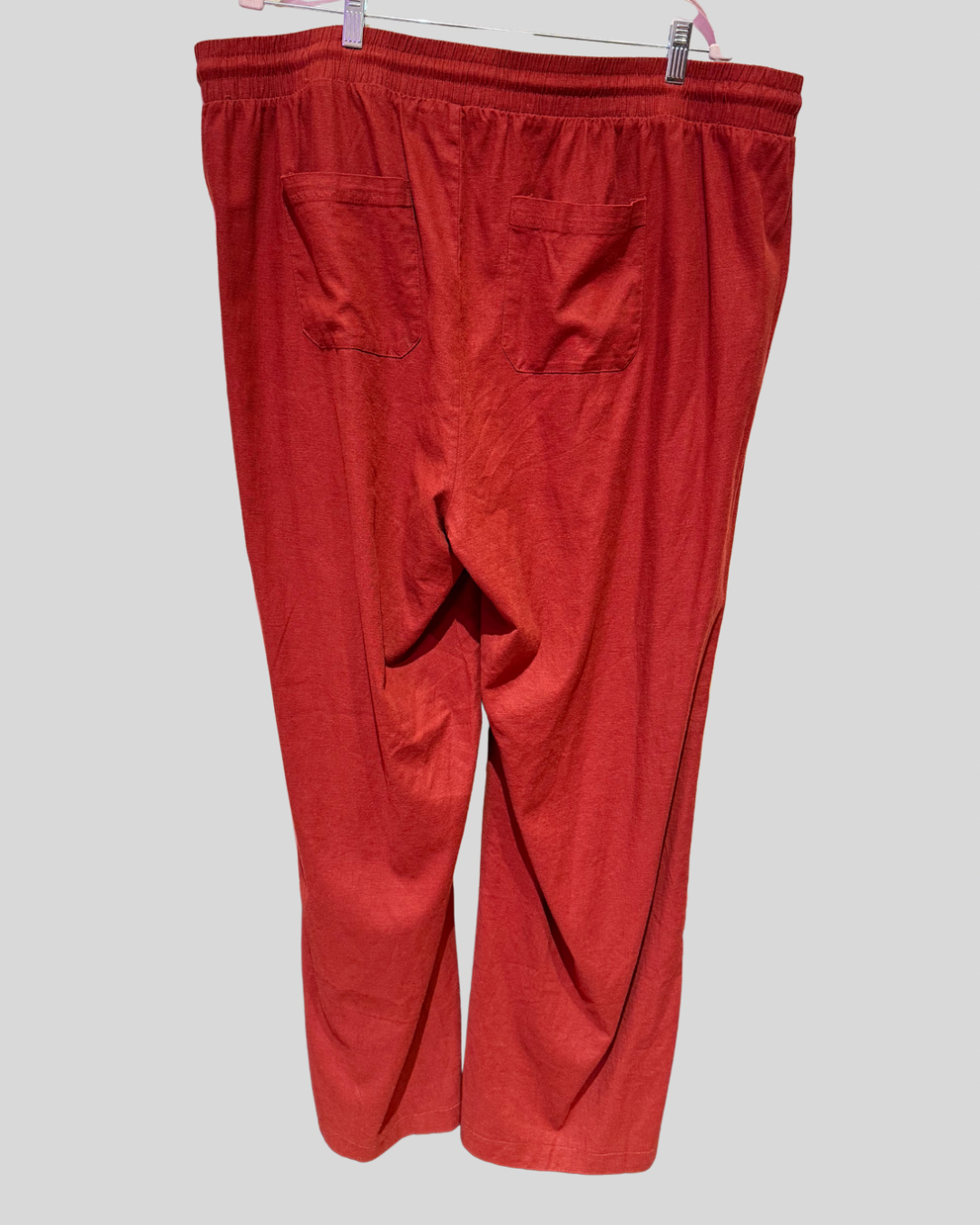 Torrid NWT Rust Red Drawstring Linen Blend Pants (3T)