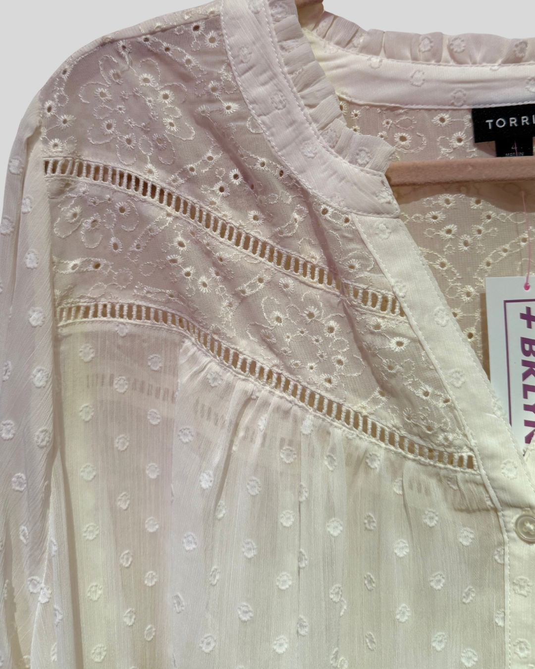 Torrid Cream Boho Sheer Eyelet Top (4)