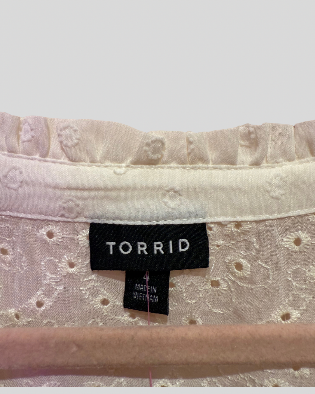 Torrid Cream Boho Sheer Eyelet Top (4)