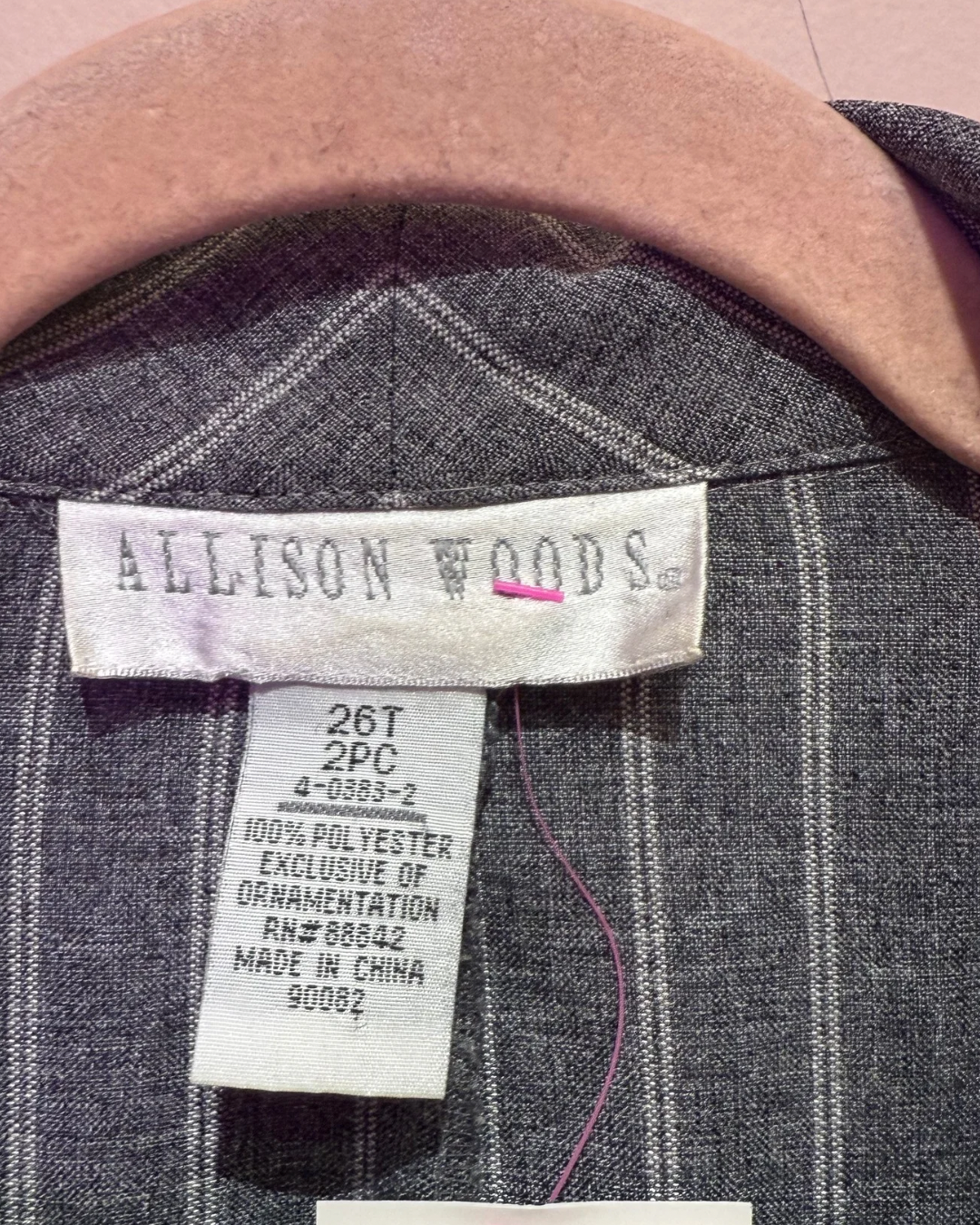 Vintage Allison Woods Grey Stripe Blazer (26)