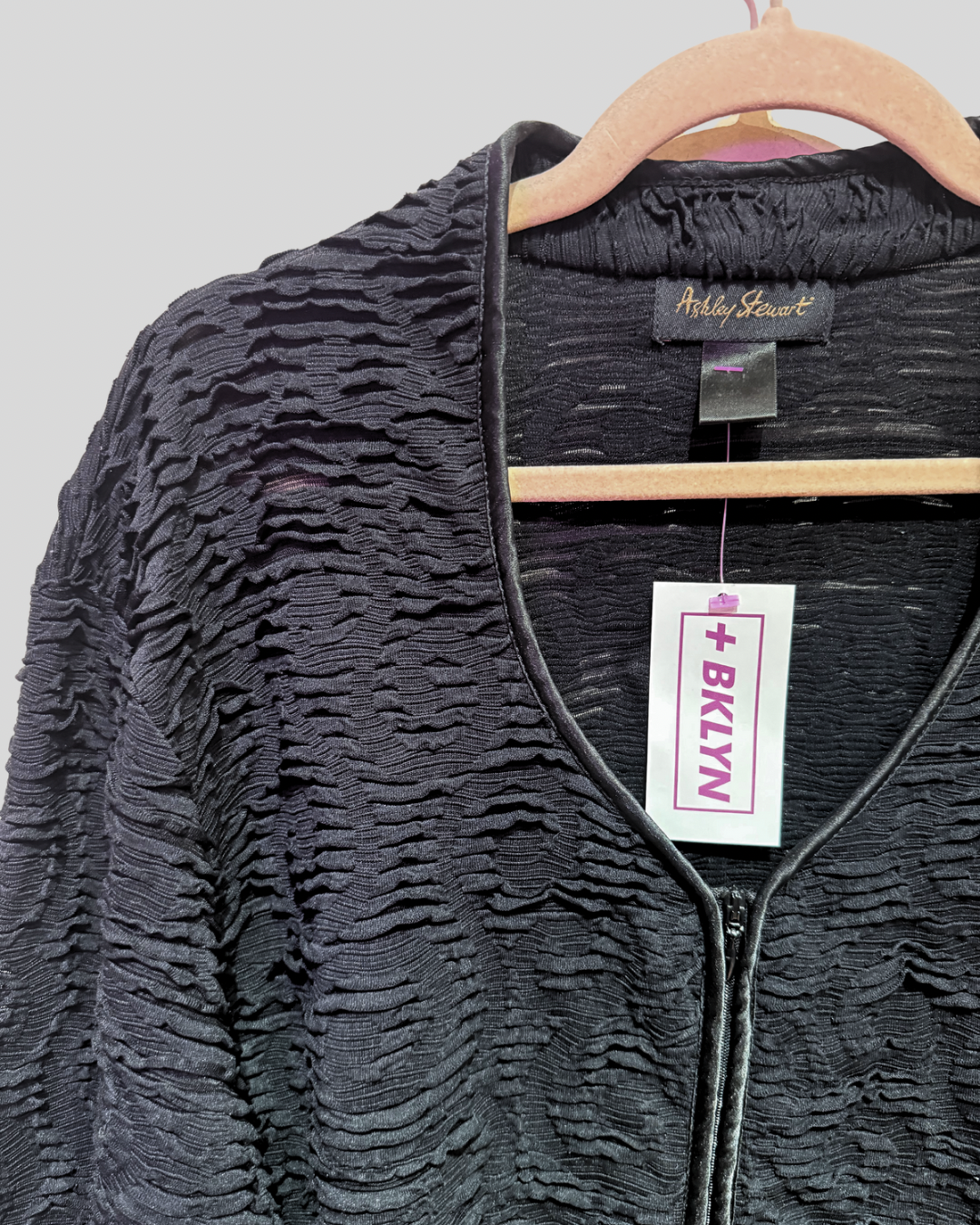 Vintage Ashley Stewart Black Textured Fabric Jacket (4X)
