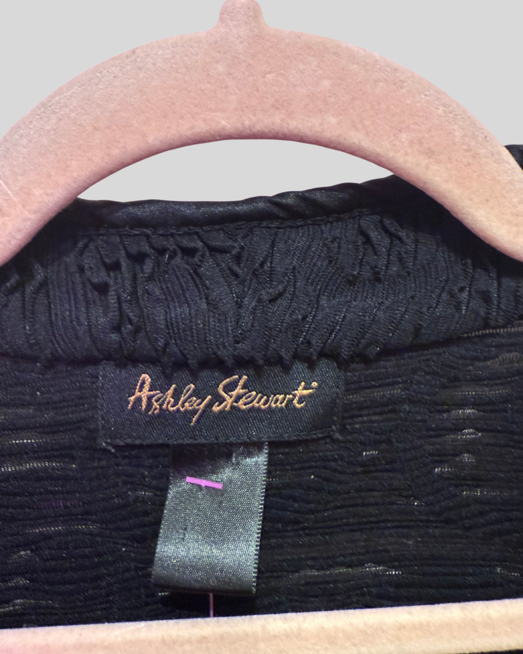 Vintage Ashley Stewart Black Textured Fabric Jacket (4X)
