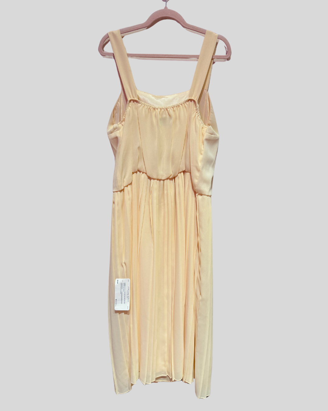 Vintage CB NWT Butter Yellow Pleated Chiffon Dress (22)