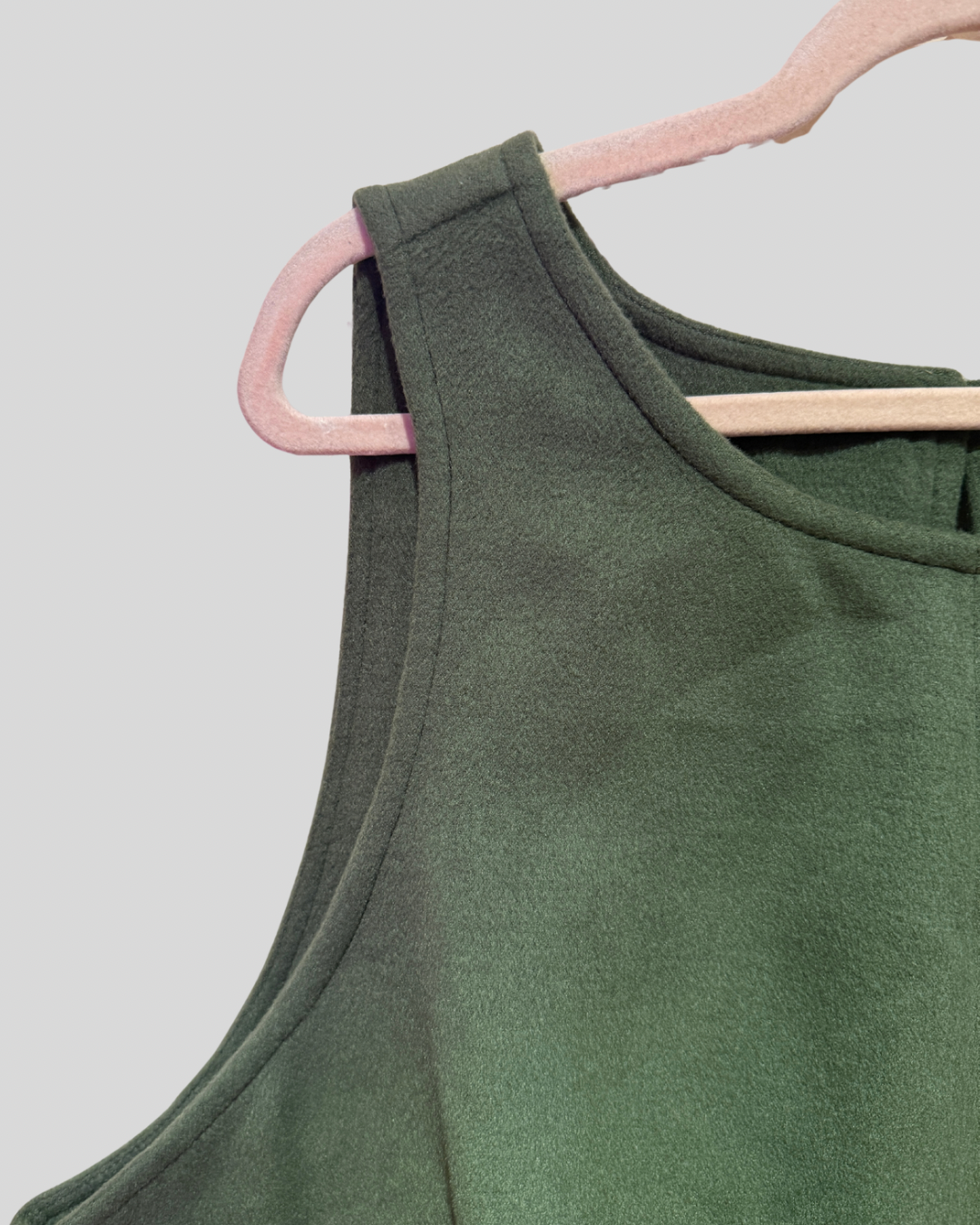 Anthropologie NWT Olive Green Fleece and Faux Leather Dress (3X)