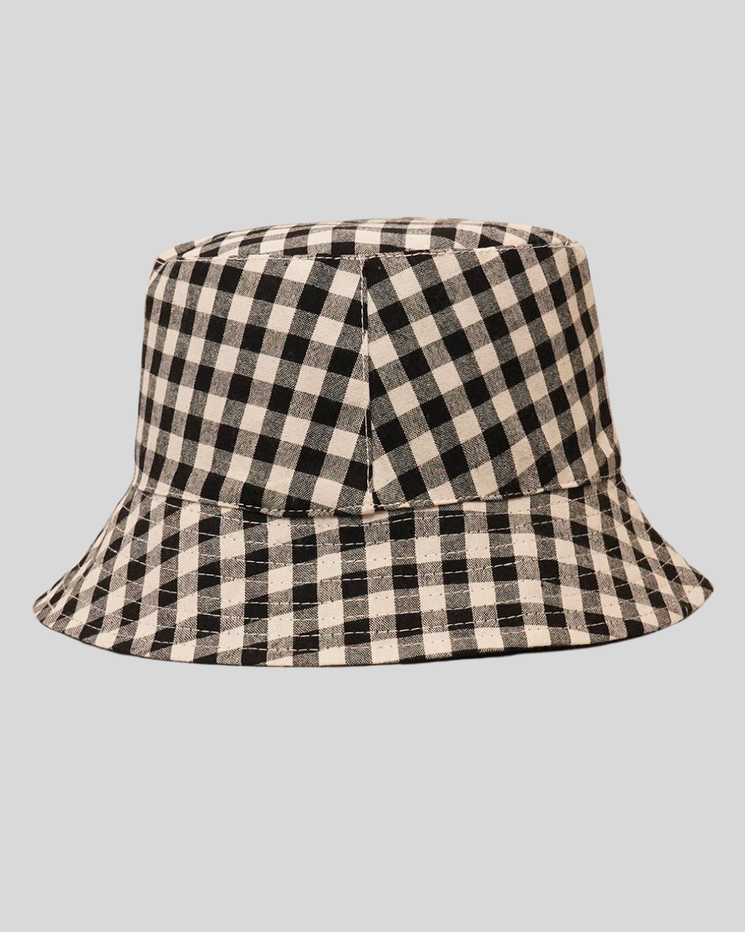 Gingham Reversible Bucket Hat: BLK / One Size