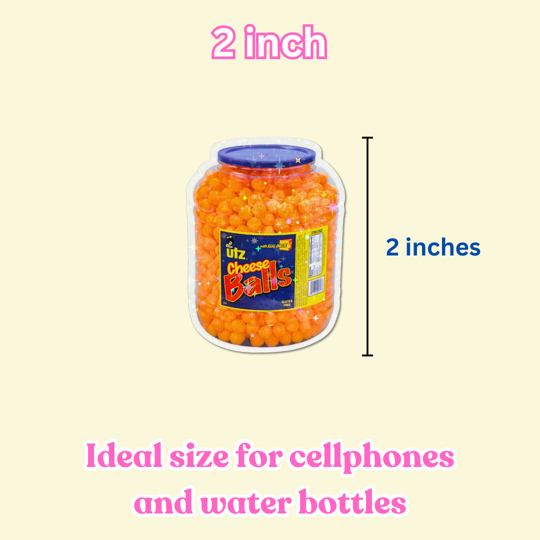 Cheese Ball Holographic Sparkle Vinyl Sticker
