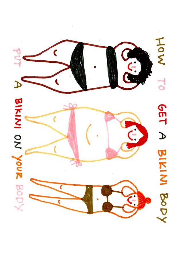 Slinga Illustration - Postkarte - bikini body