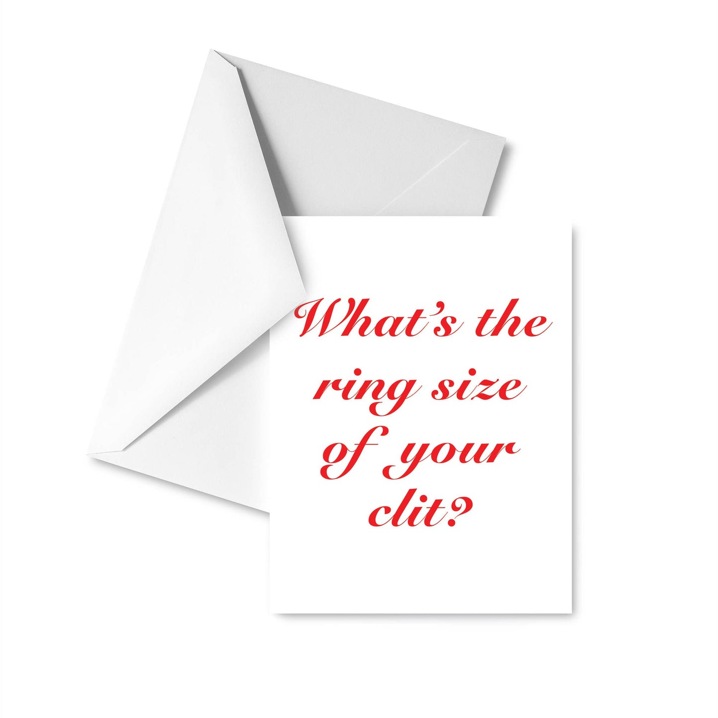 Queerdo Co. - What's the Ring Size of Your Clit? Card -- Crude Humor