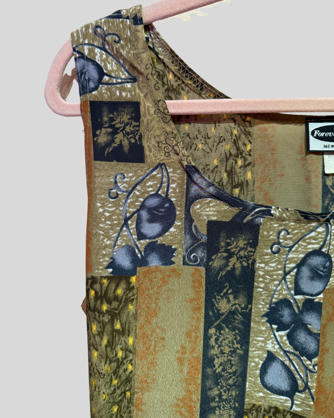 Vintage Forever Young Patchwork Printed Dress (1X)