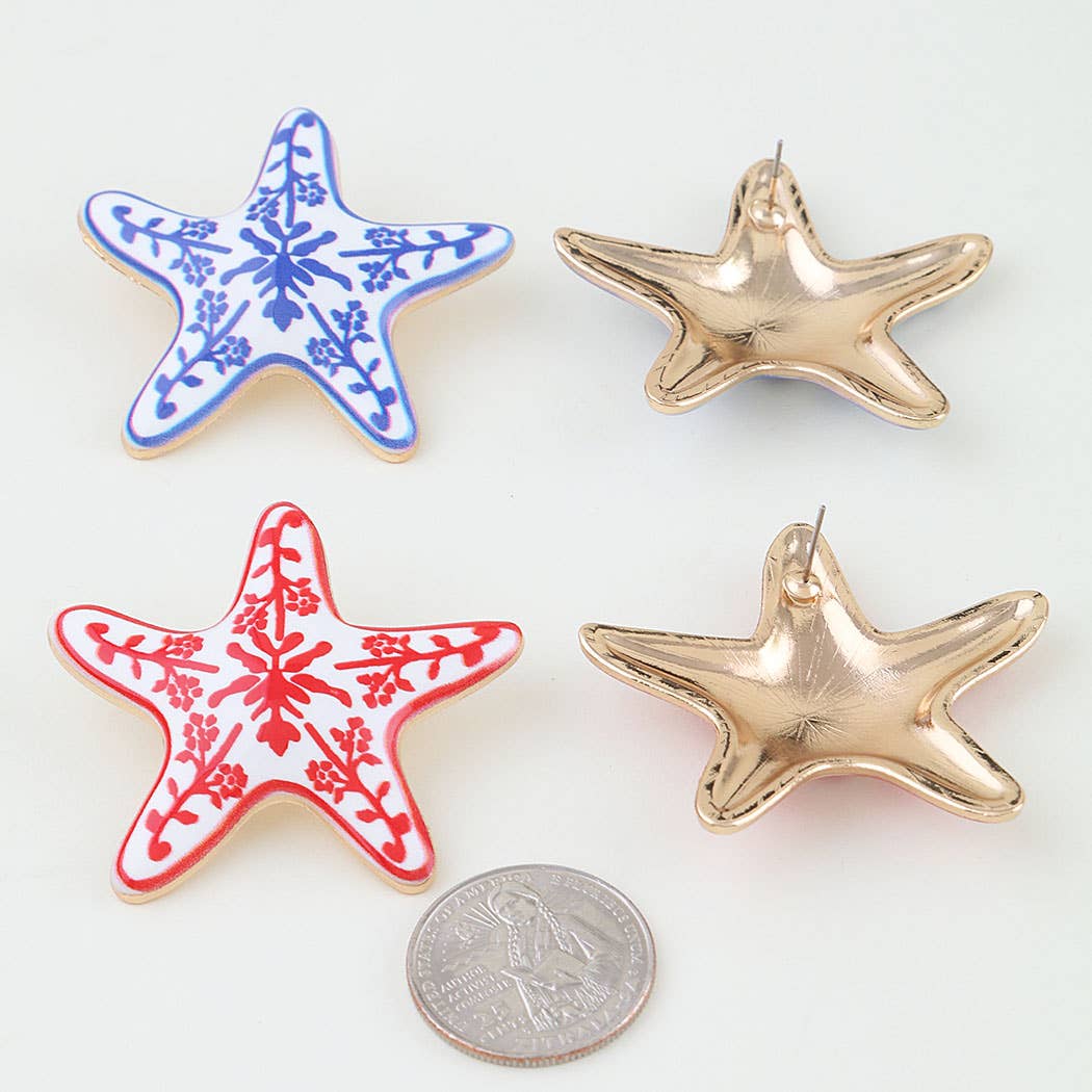 Antique Starfish Stud Earrings: BL