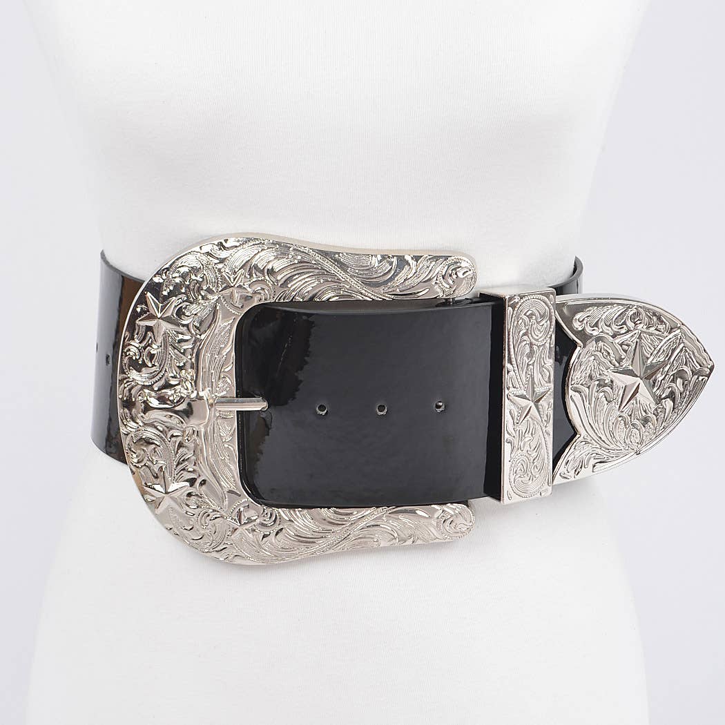 Oversized Multi Metal Plus Size Waist Enamel Belt: Orange Gold