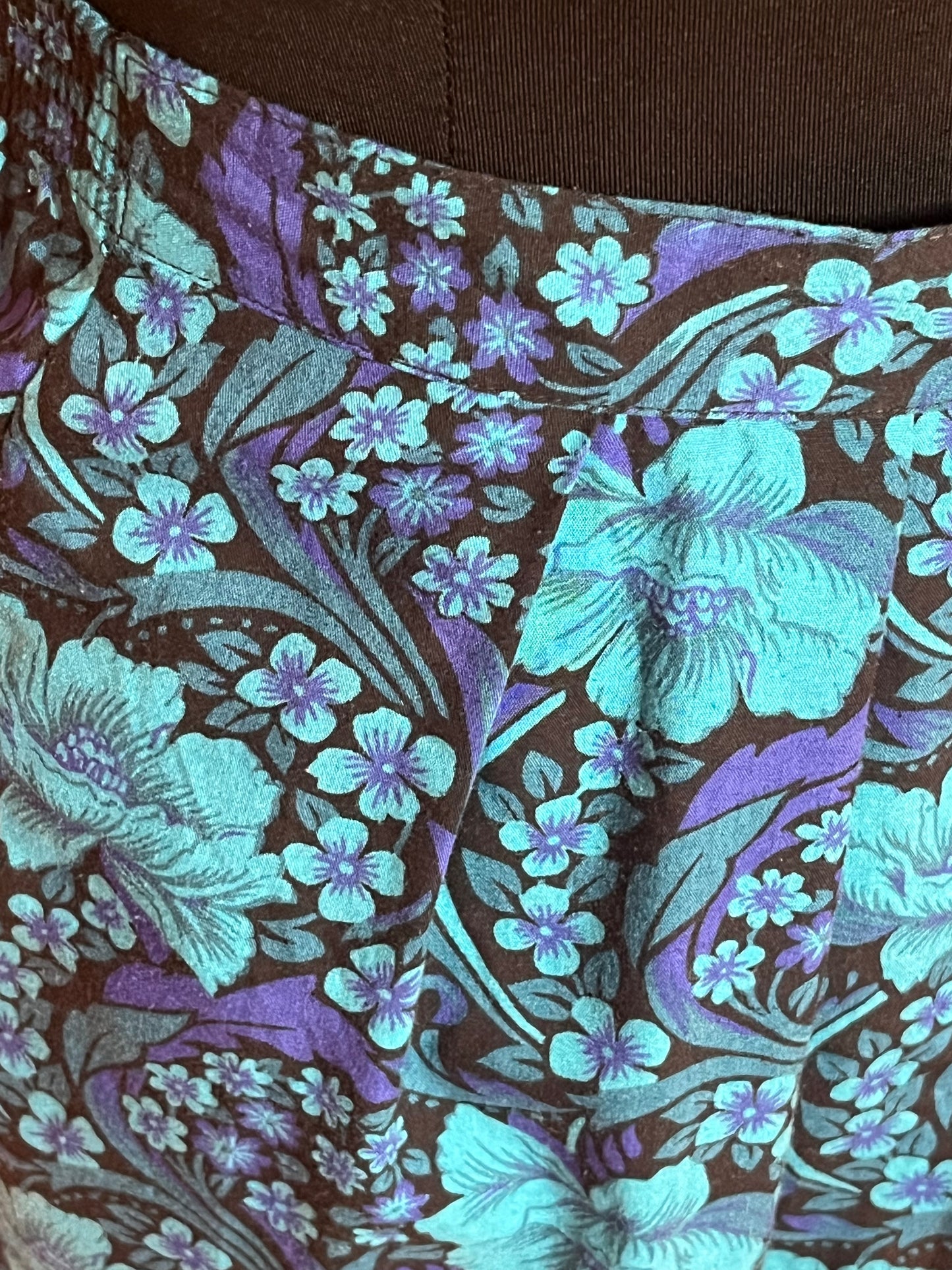 90s Blue Floral Midi Skirt (2x/3x)