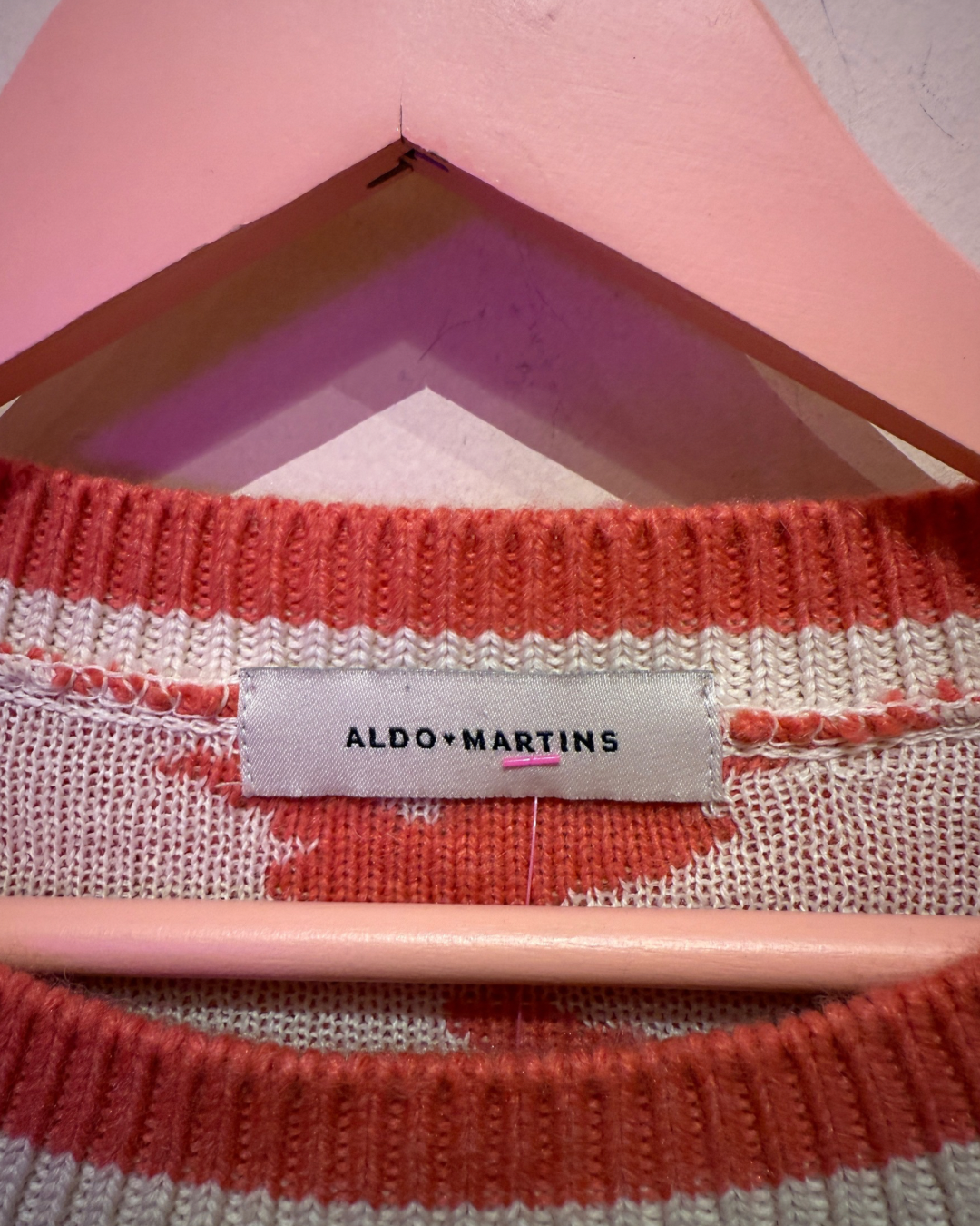 Aldo martins pink & green alpaca wool blend sweater (fits 1X)