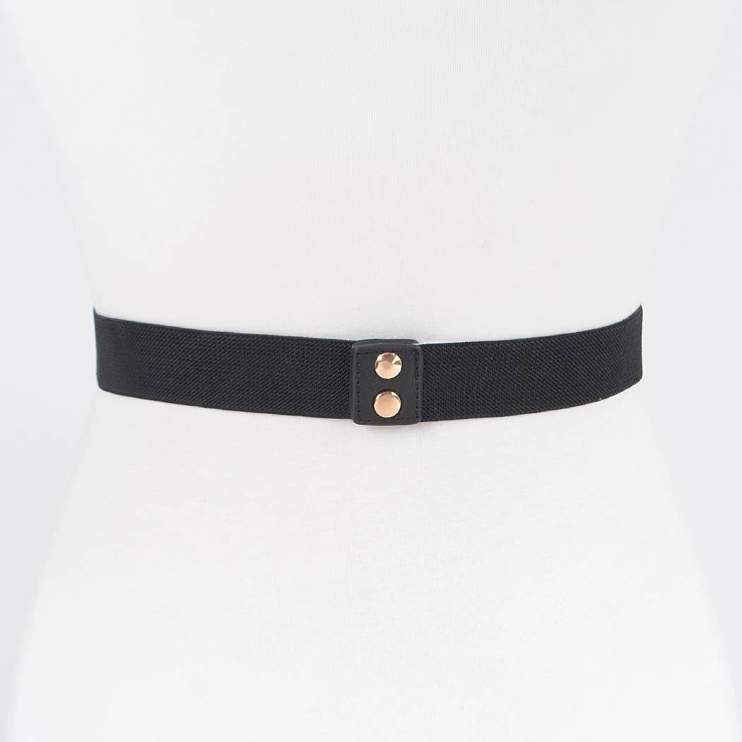 MULTI METAL BUCKLE ELASTIC PLUS SIZE BELT: BKGD