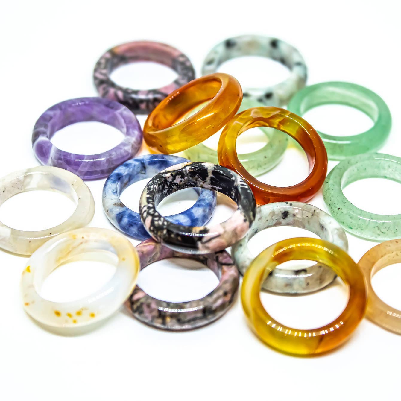 Crystal Gemstone Band Ring Size 8 20pcs Lot