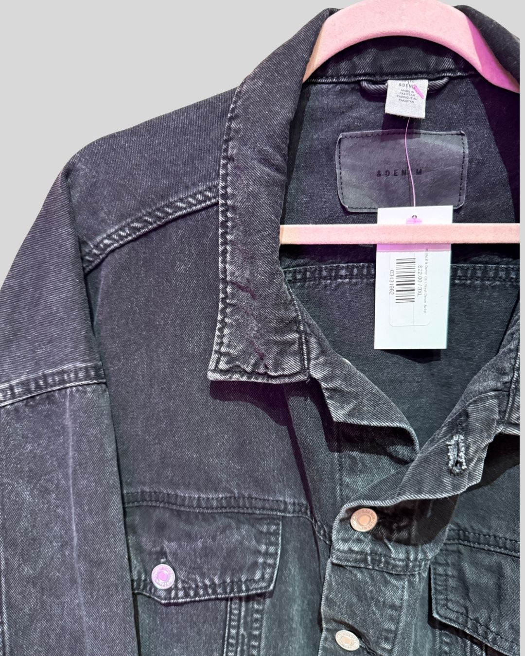 & Denim Dark Wash Denim Jacket (3XL)