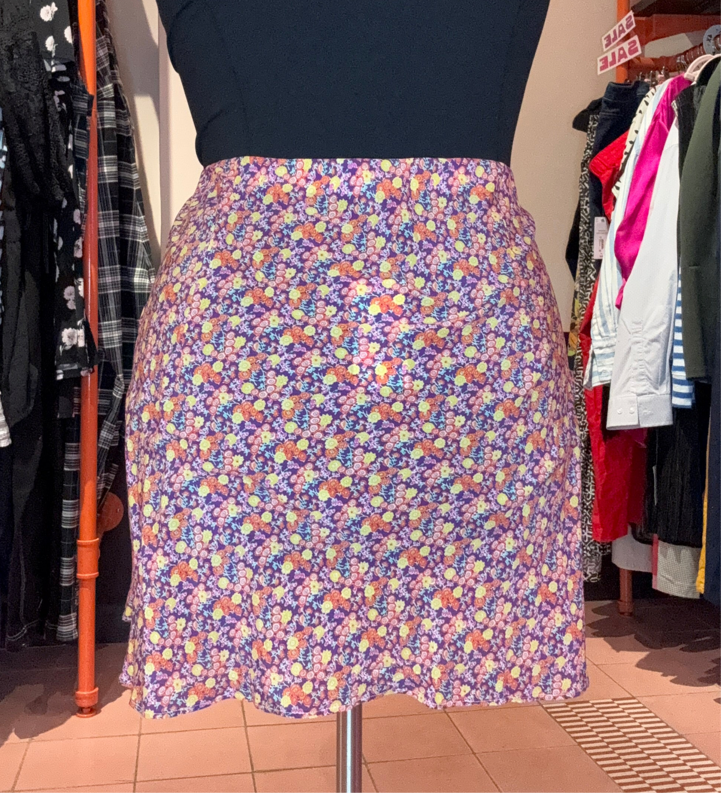 Wray Floral Silk Skirt (3x)