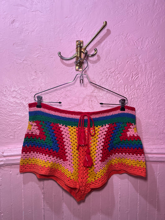 FARM RIO Rainbow Crochet Shorties