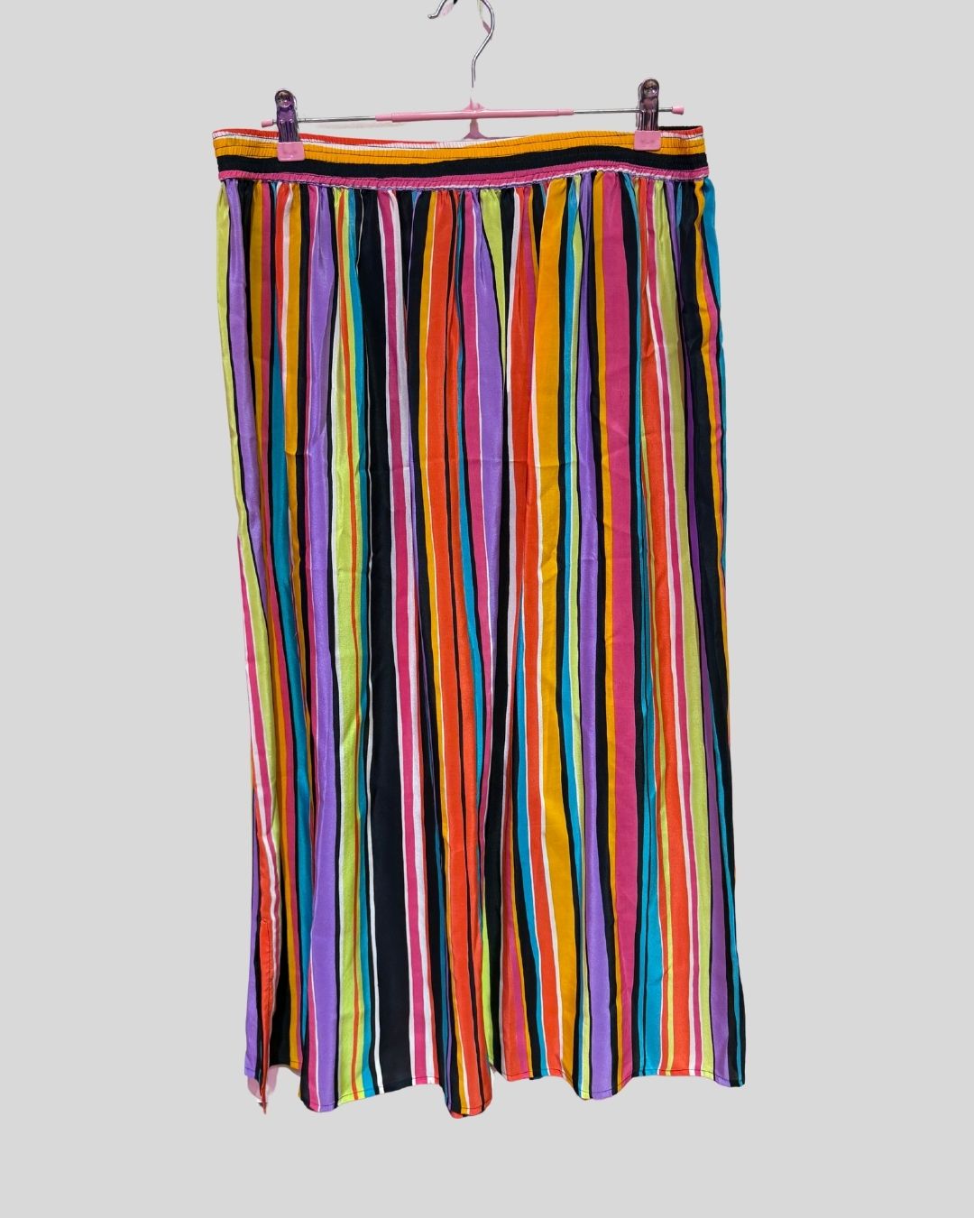 Vintage DIANA GILLMAN rainbow silk skirt (1X)