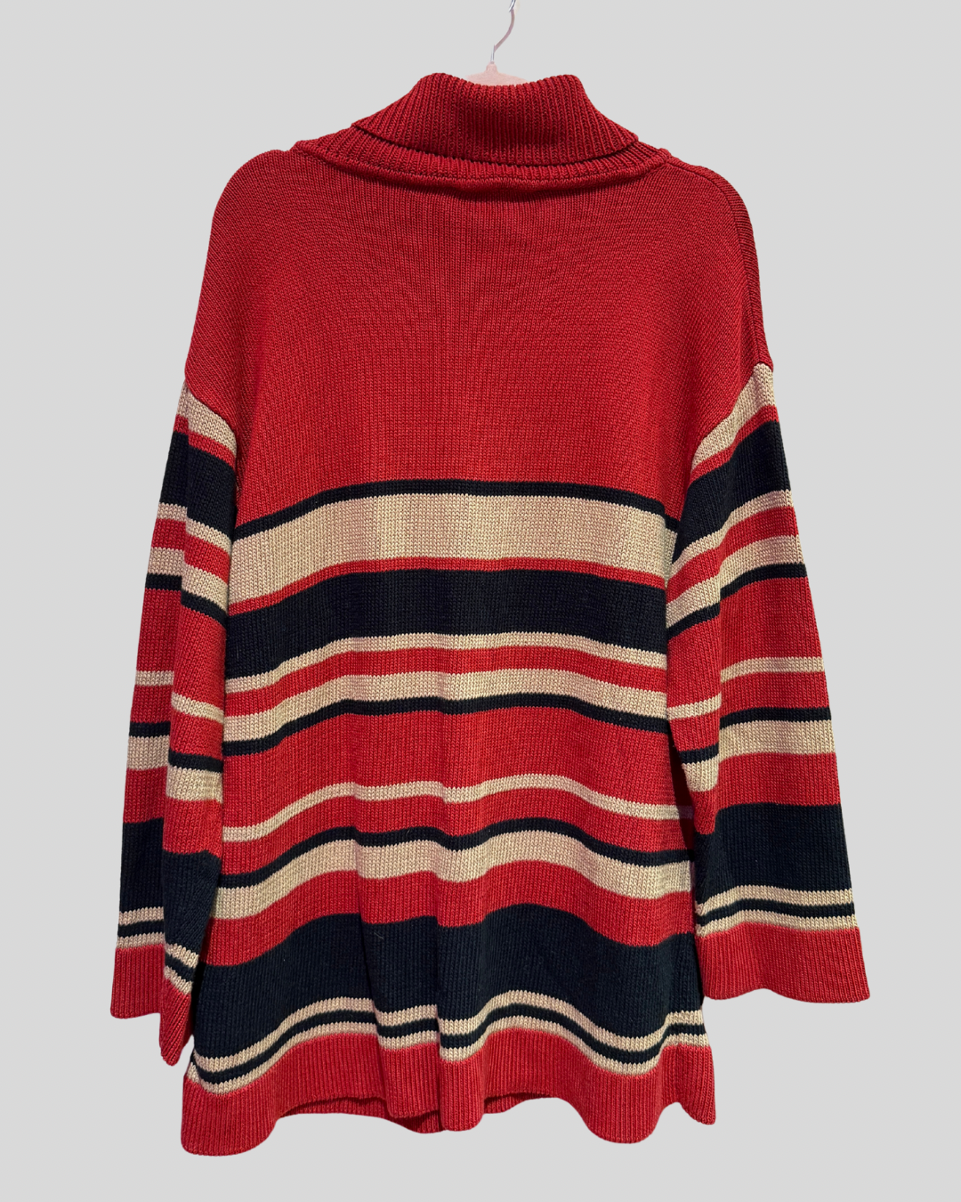 Vintage St. John Sport Red Stripe Turtleneck Sweater (L)