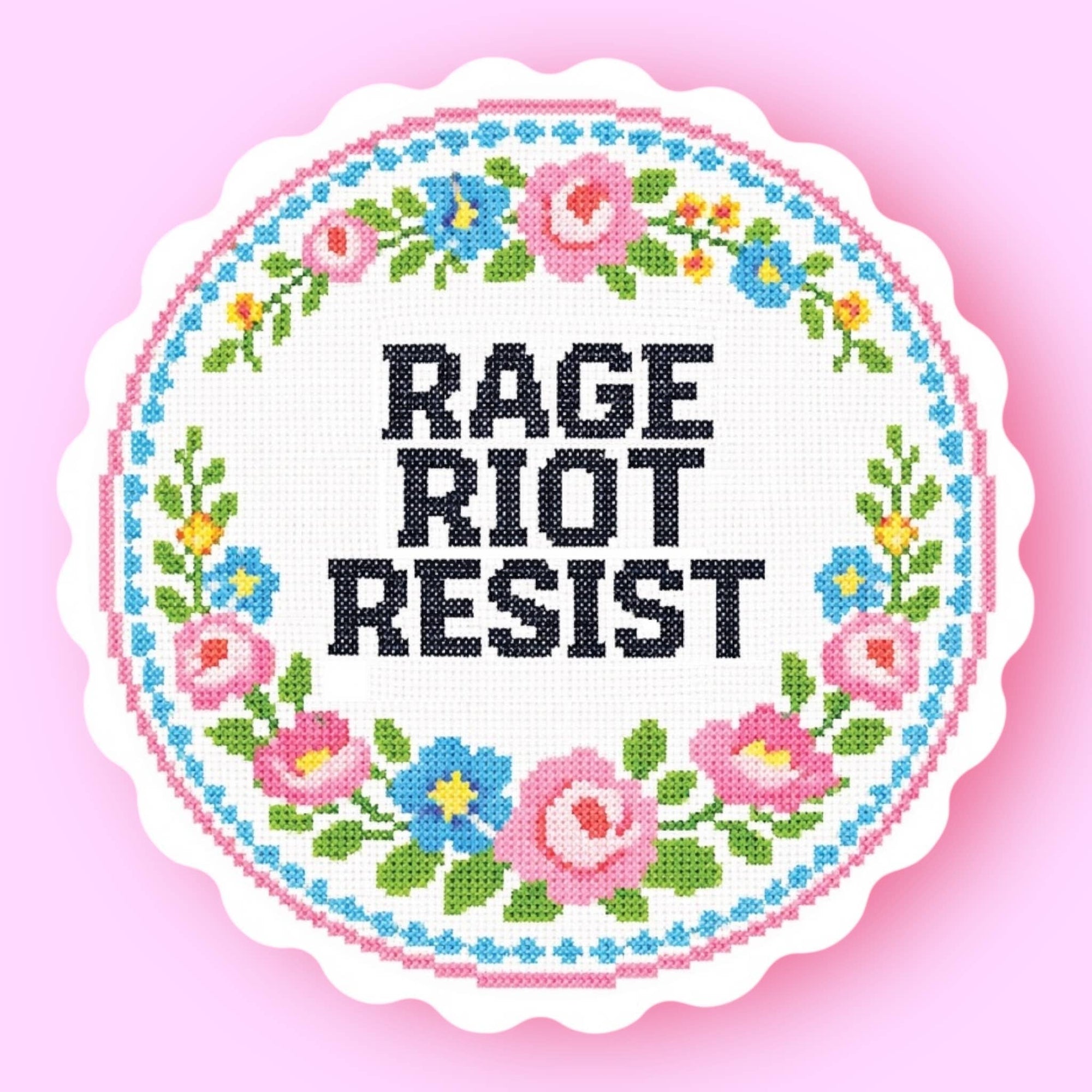 Rage Riot Resist Sticker