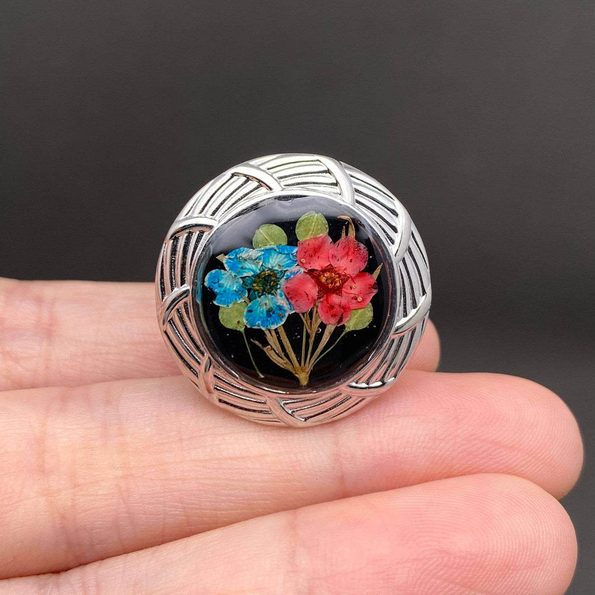 Dried Flowers Geometric 18K Gold Plated S.teel Ring - PDF: Style E