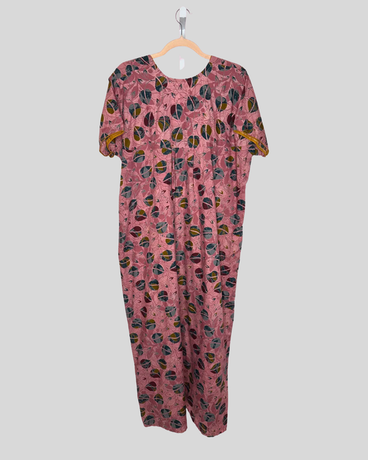 Vintage Unbranded Batik Leaf Dress (XXL)