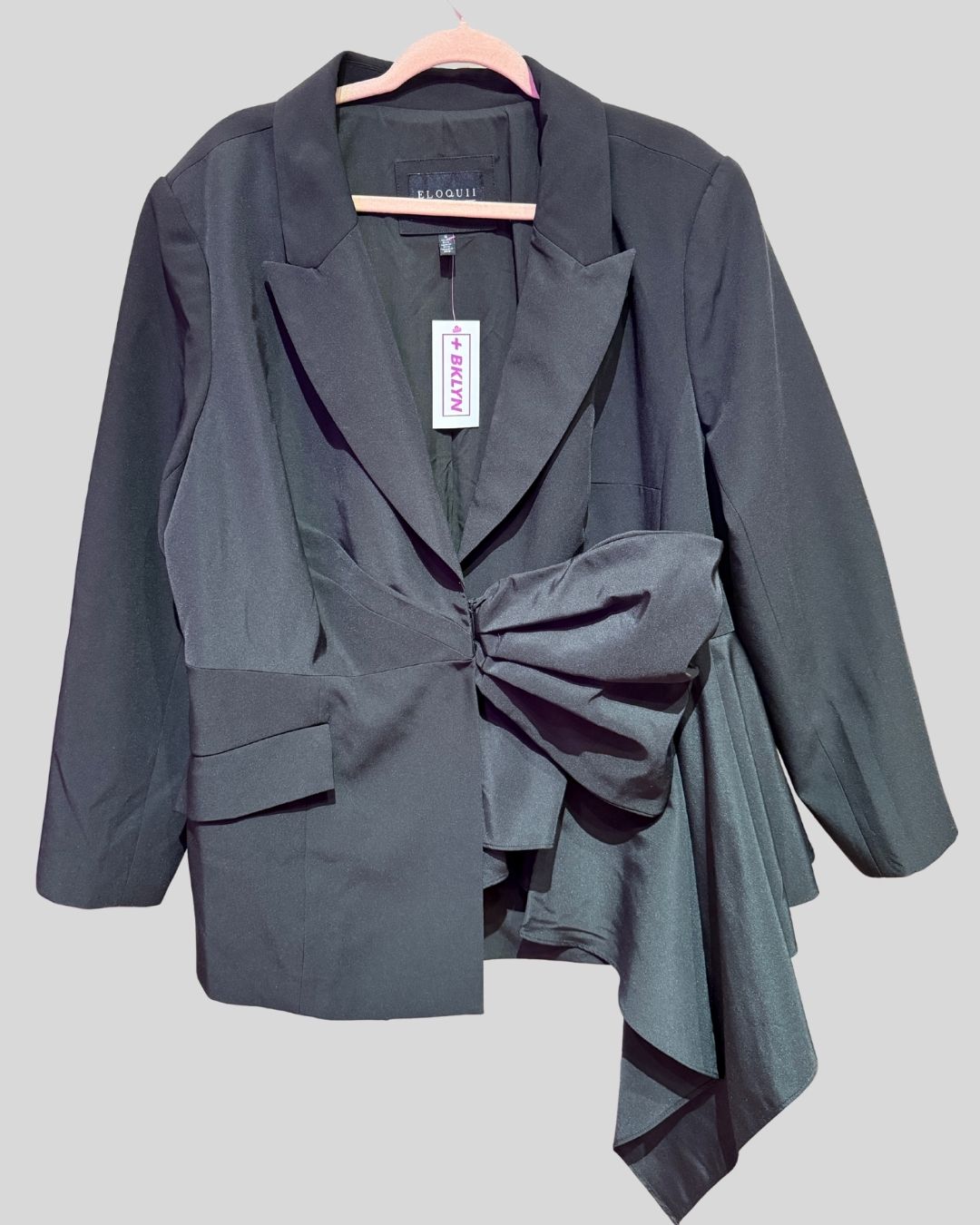 Eloquii Black Bow Blazer (18)