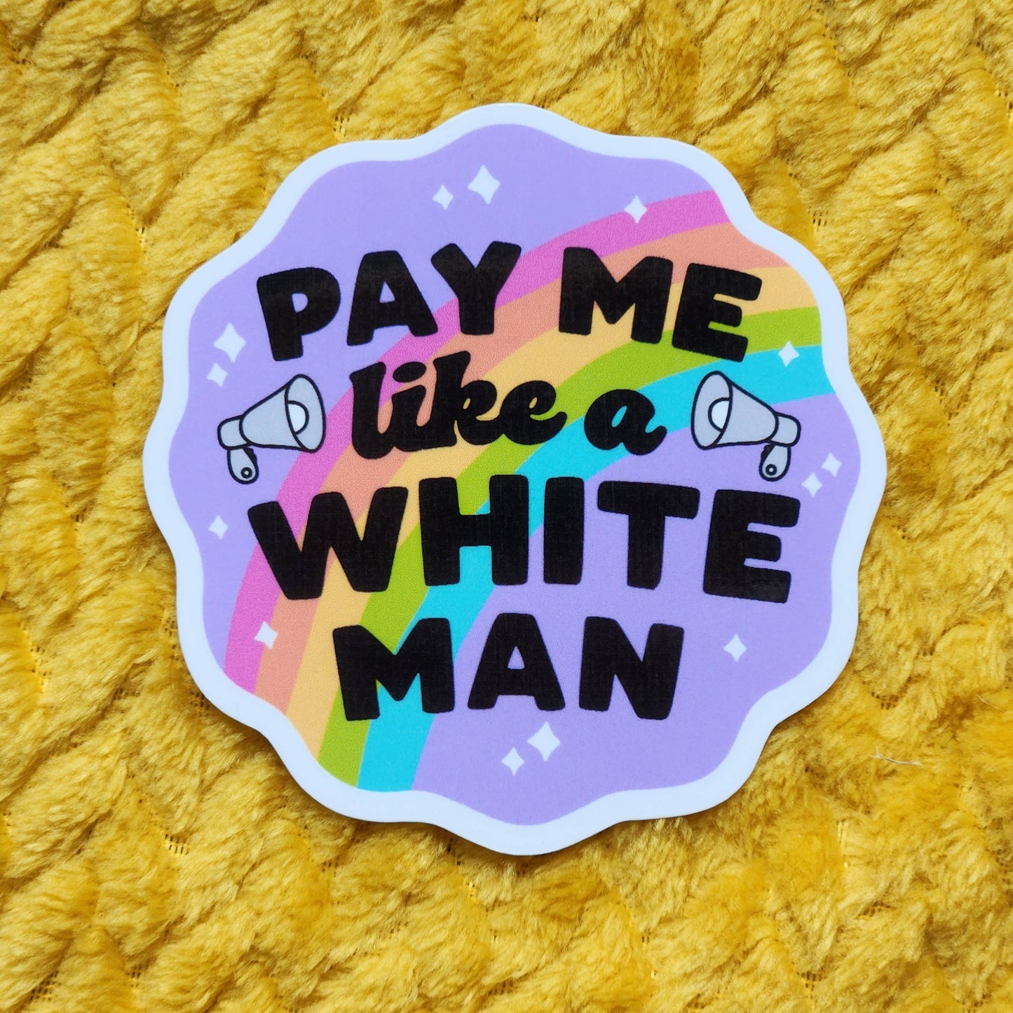 Luxe Trauma - Pay me like a white man sticker hydroflask planner: Glitter