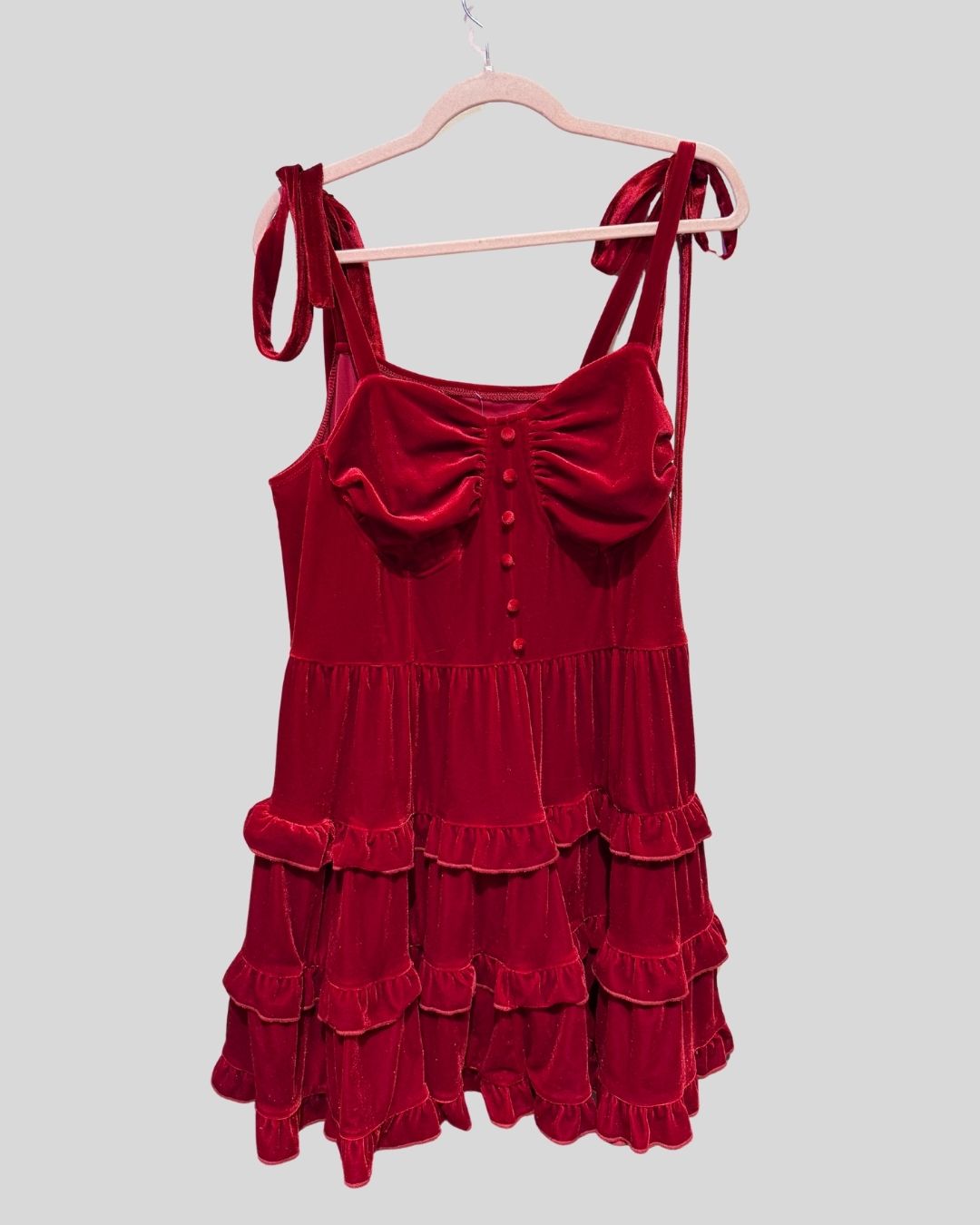 Unbranded Red Velvet Tiered Dress (FITS 16/18)