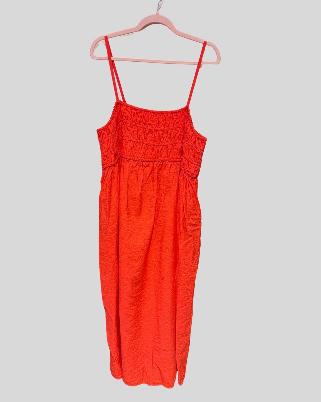 A New Day Orange Shirred Cami Dress (XXL)
