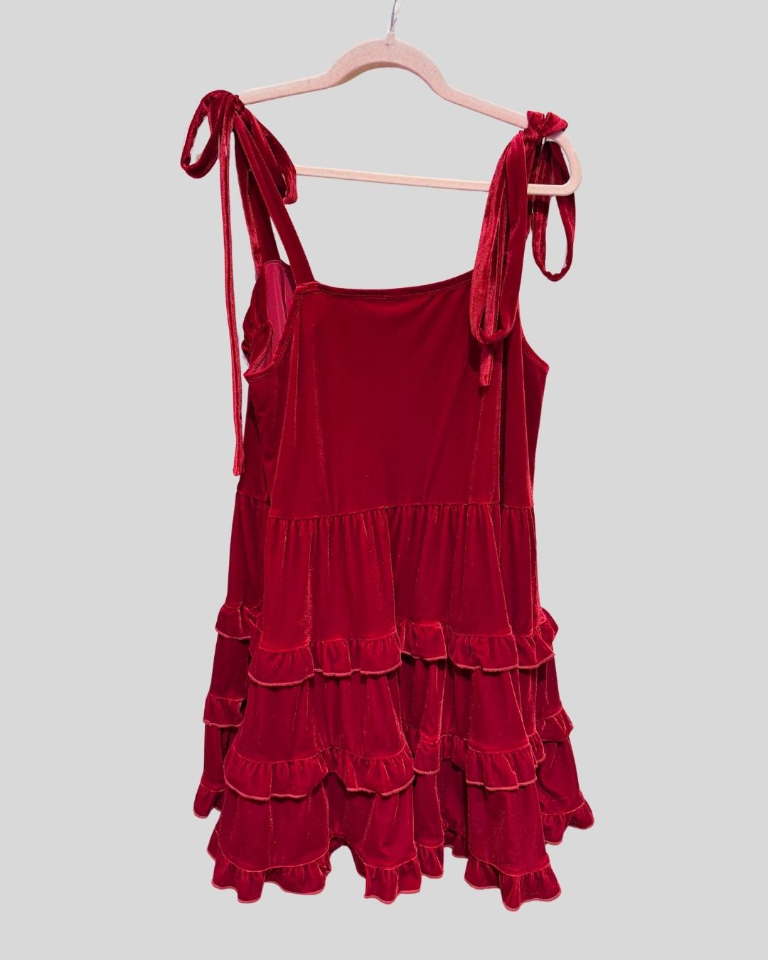 Unbranded Red Velvet Tiered Dress (FITS 16/18)