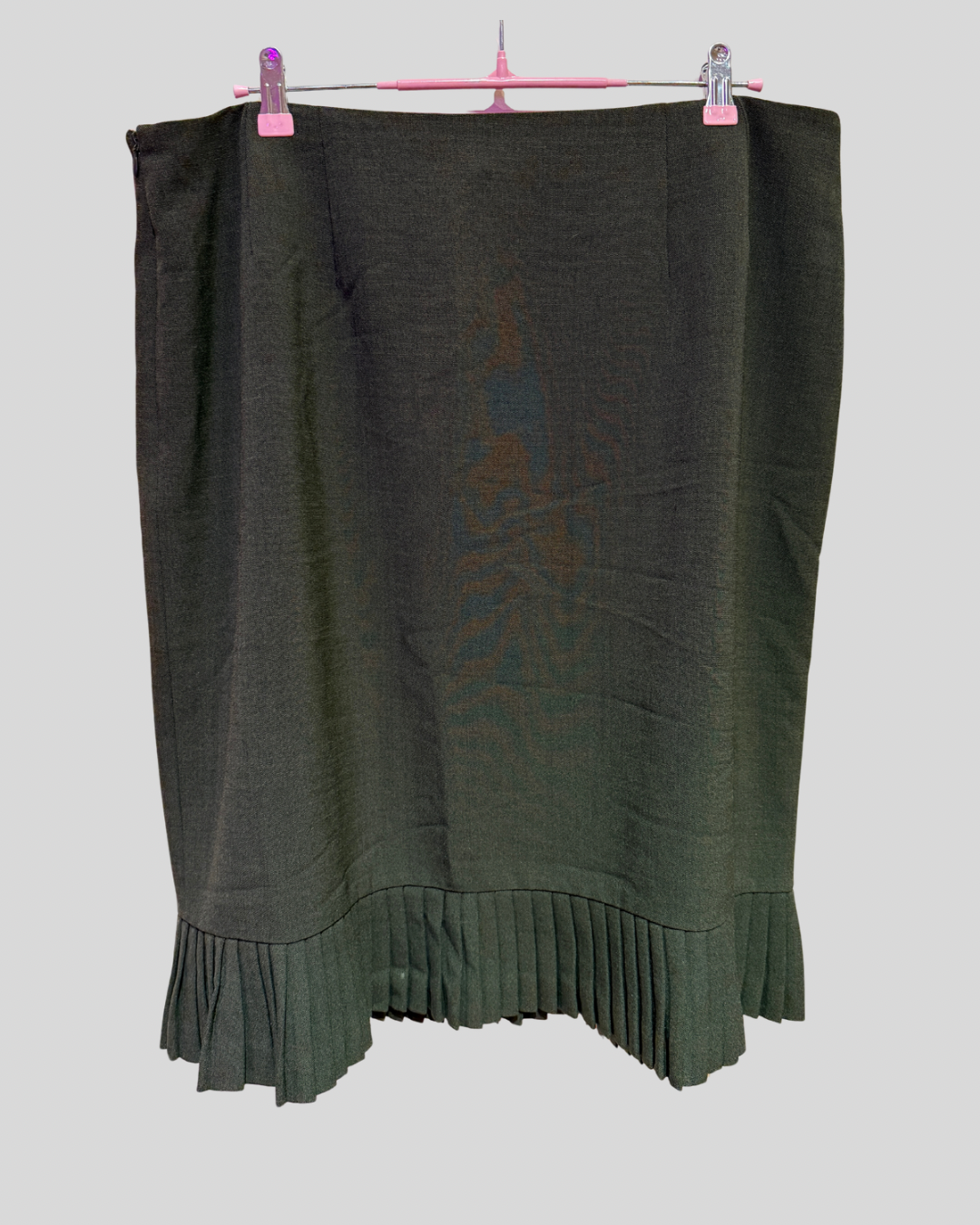 Vintage Alfani Olive Green Pleated Hem Skirt (18)