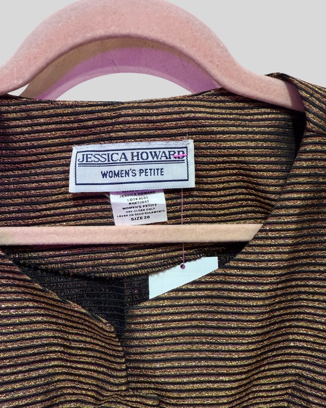 VINTAGE JESSICA HOWARD gold stripe jacket (fits 14/16)