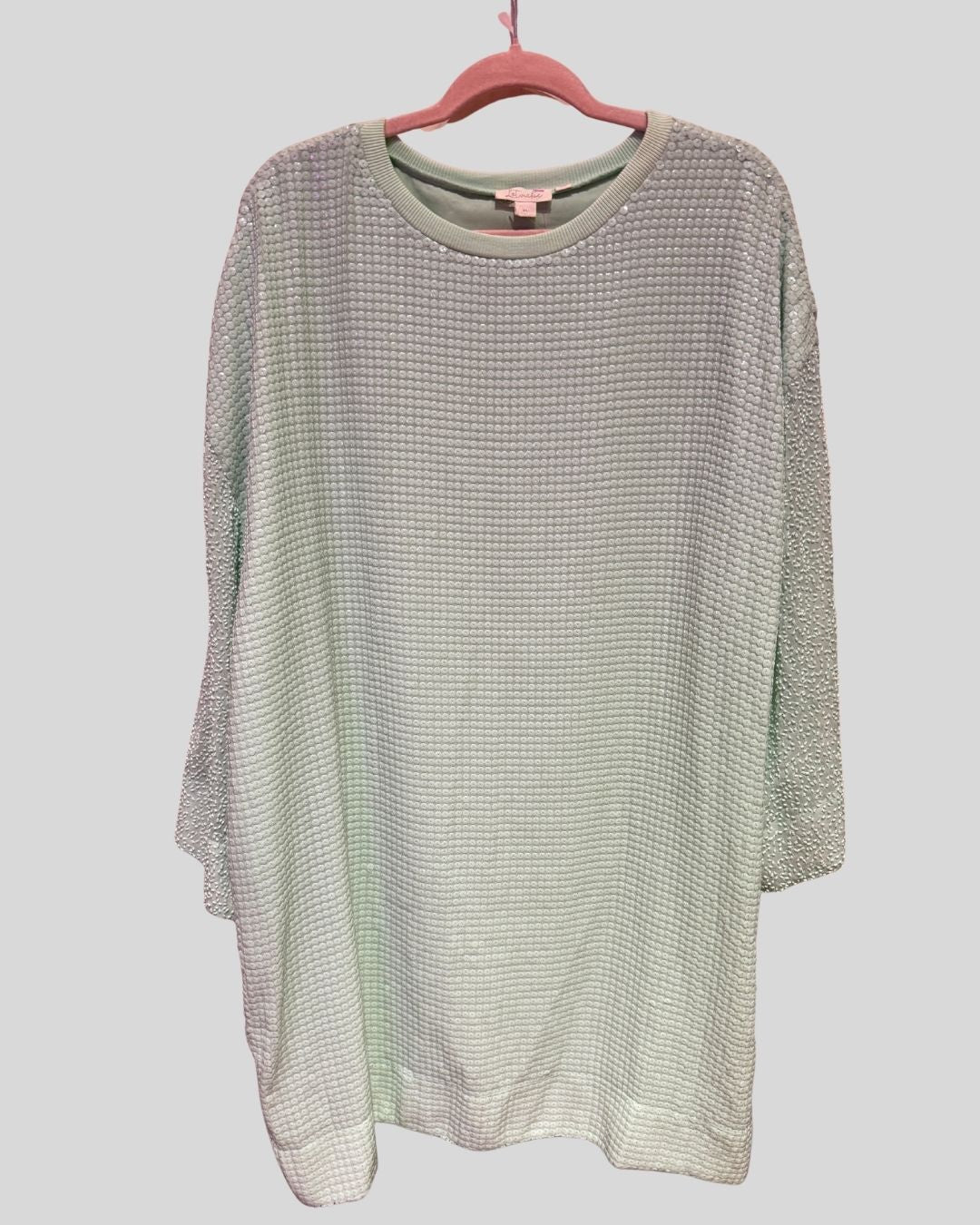 LET ME BE mint sequin and beaded dress (XL)