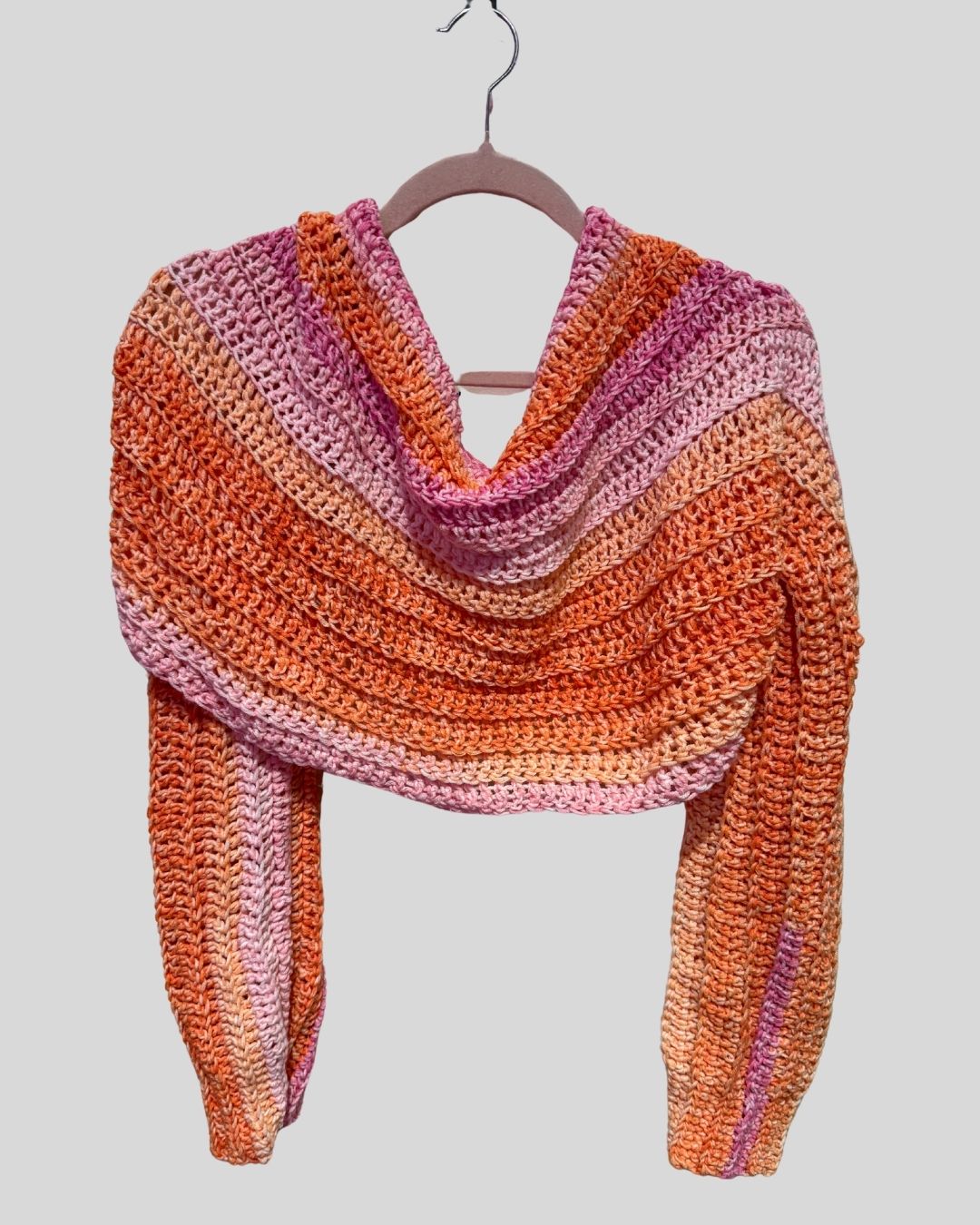 Arts & Crafts by Ms J Pink & Orange Crochet Bolero (up to 4x)