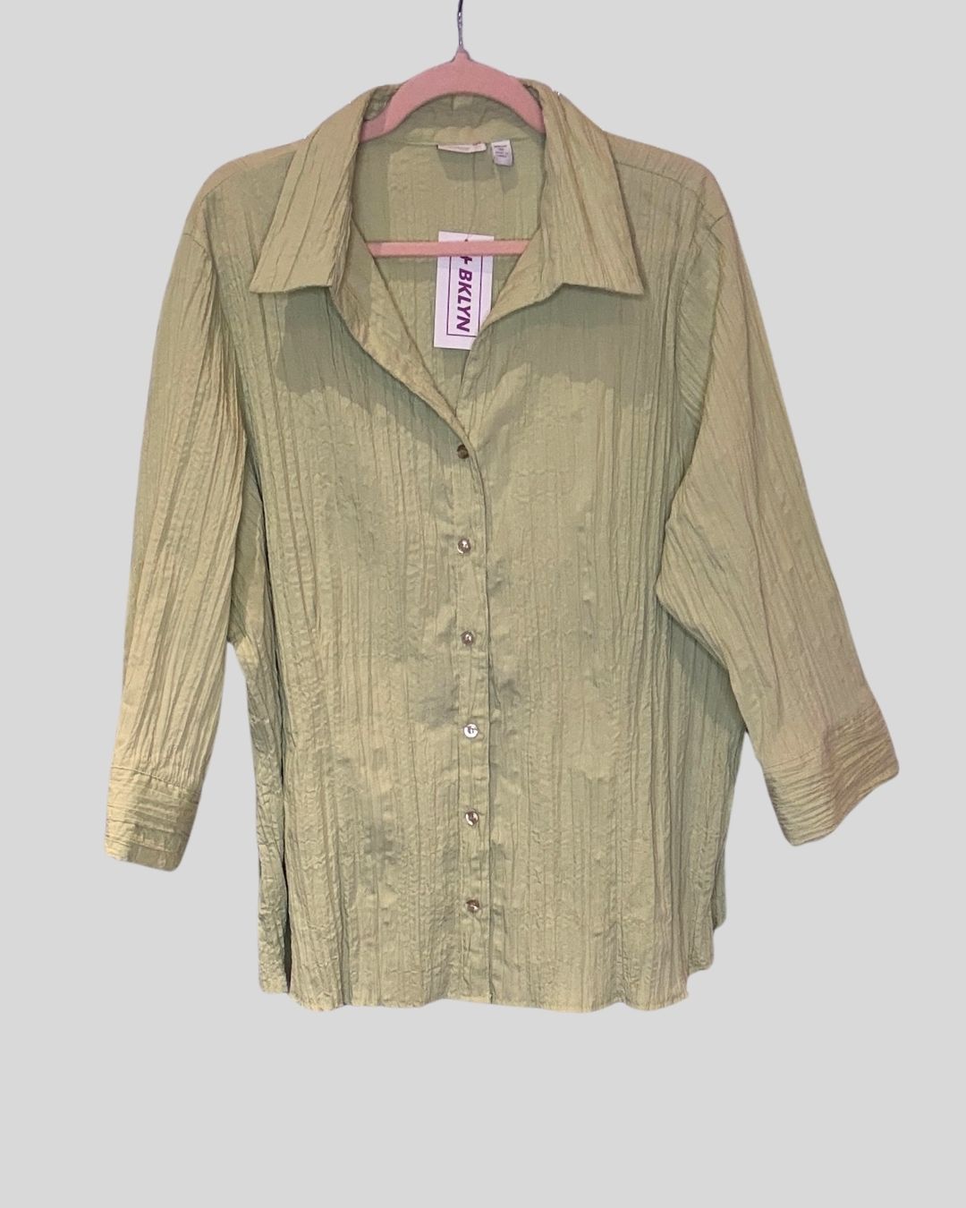 Apt 9 sage textured button down (3X)