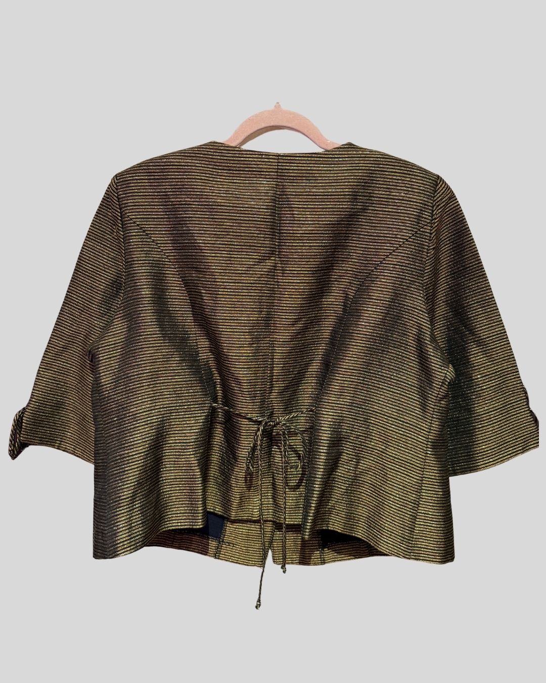 VINTAGE JESSICA HOWARD gold stripe jacket (fits 14/16)