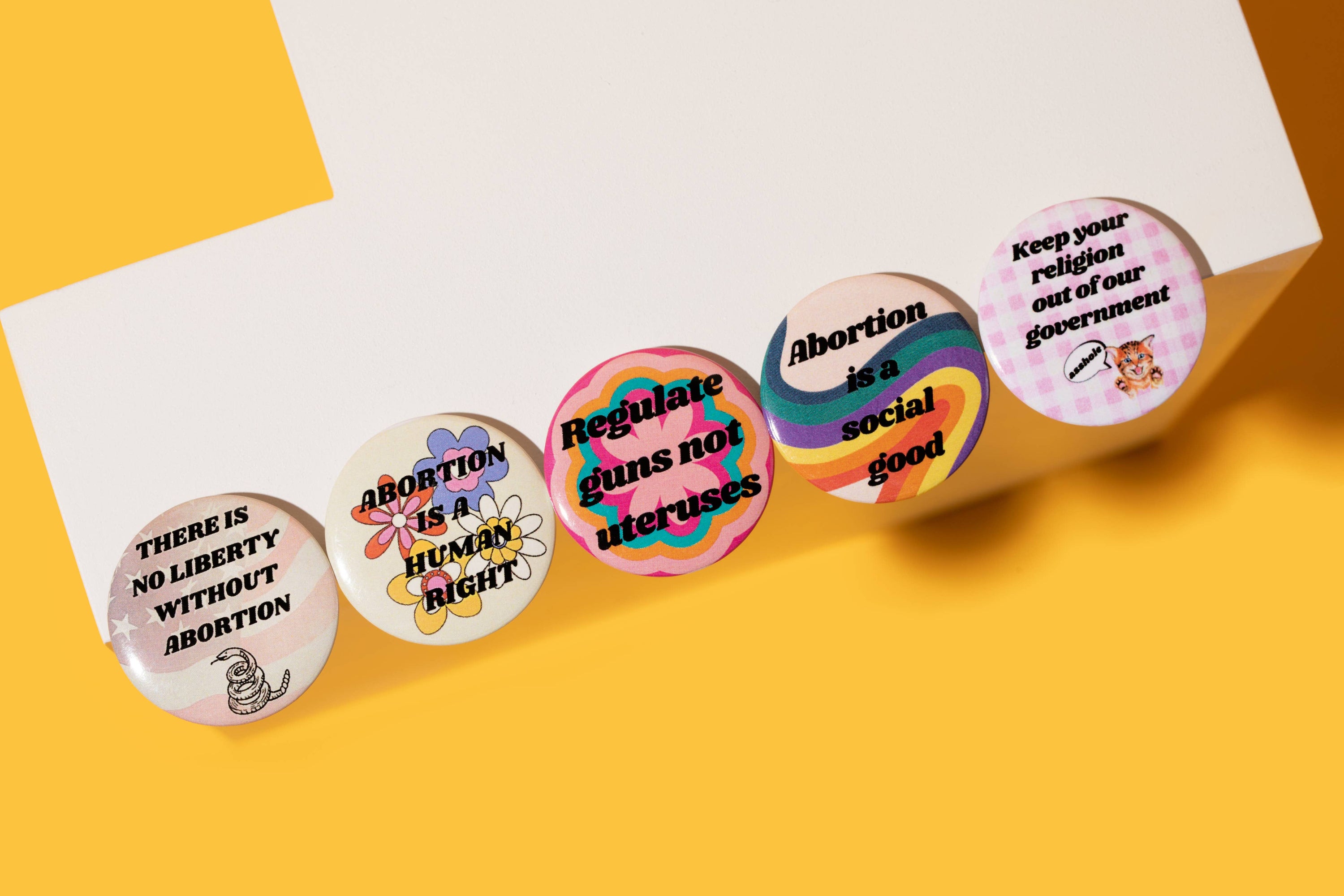 Regulate Guns Not Uteruses Pro-Choice Feminist Button