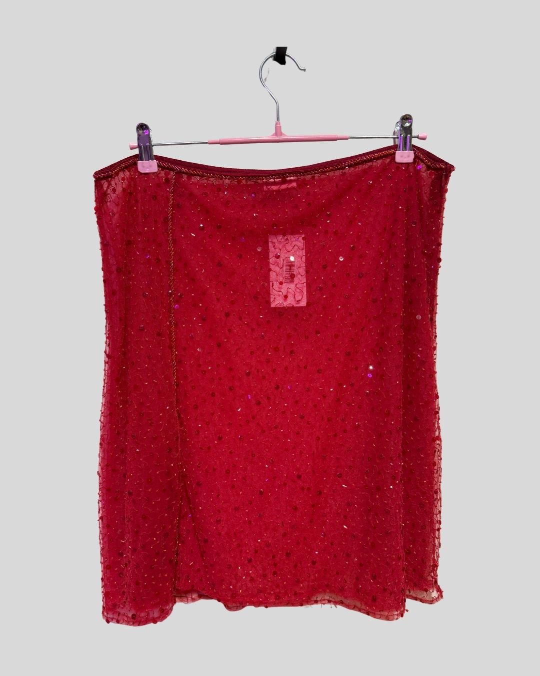 DYSPNEA red beaded sheer skirt (XL)