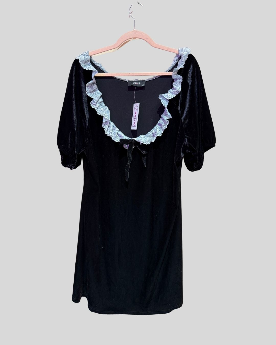 Cider Black Velvet Lace Dress (3X)